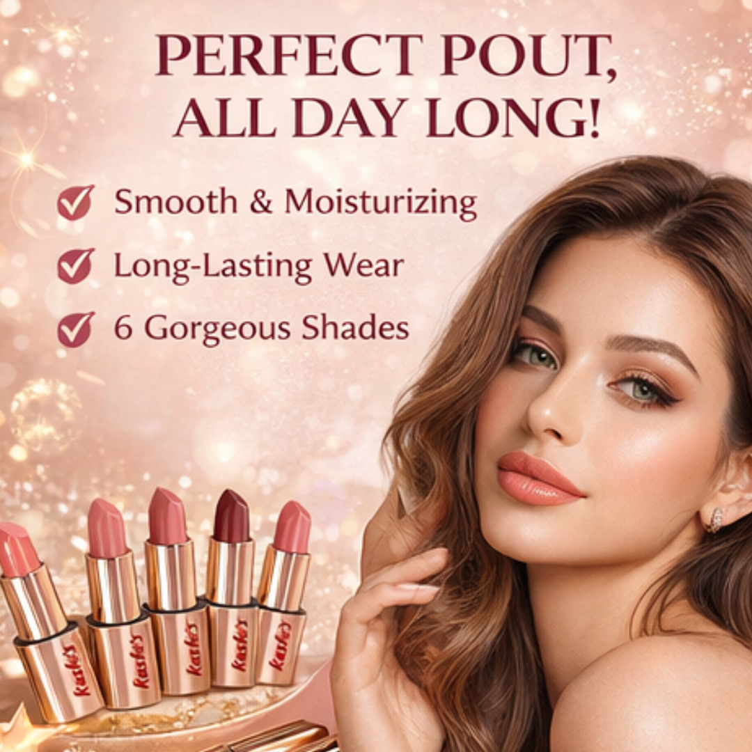 Kashe's Luxury Lipstick Collection | Rich Pigment, Smooth Hydration, Long-Lasting Wear