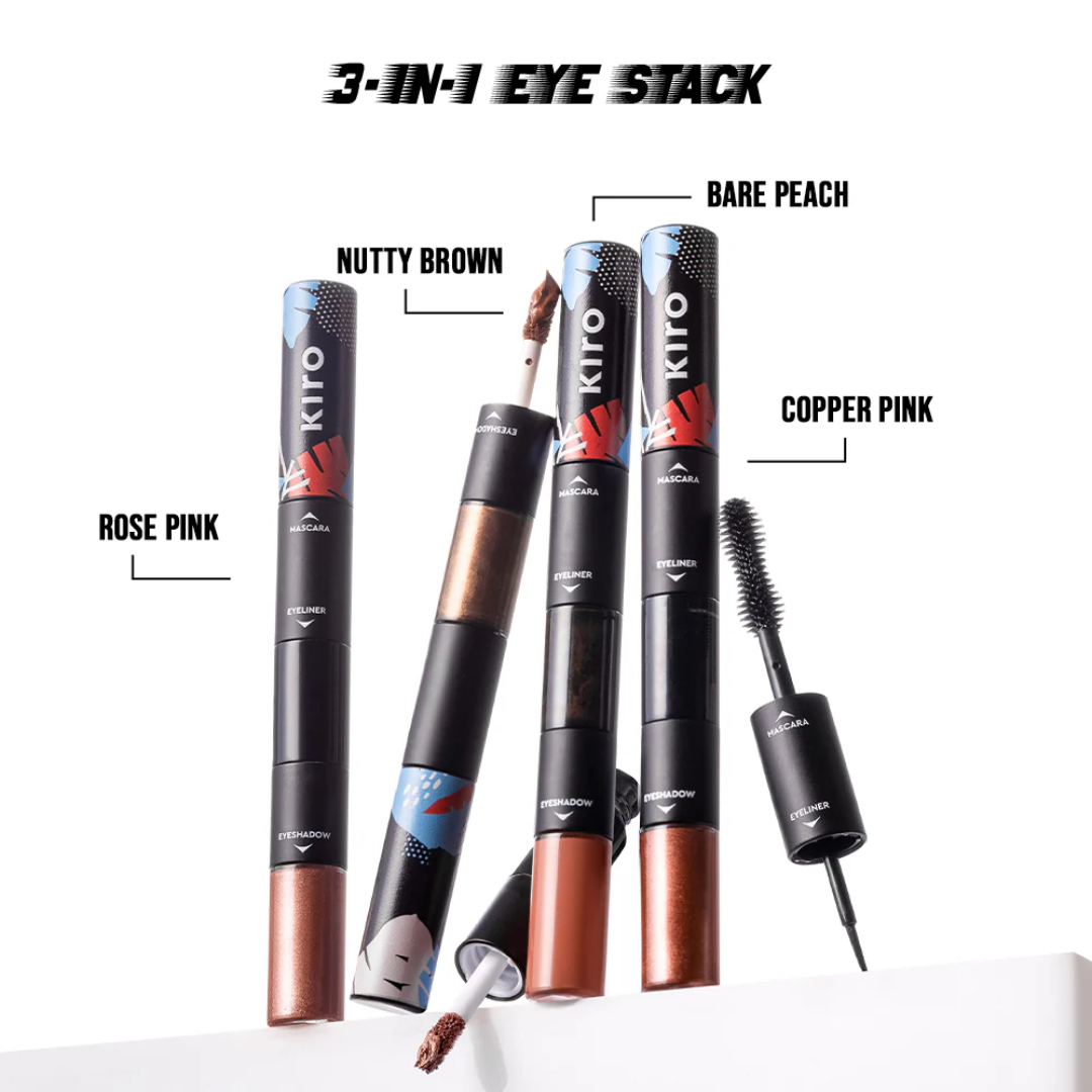 KITO® 3-in-1 Eye Stack | Eyeshadow, Eyeliner & Mascara Trio
