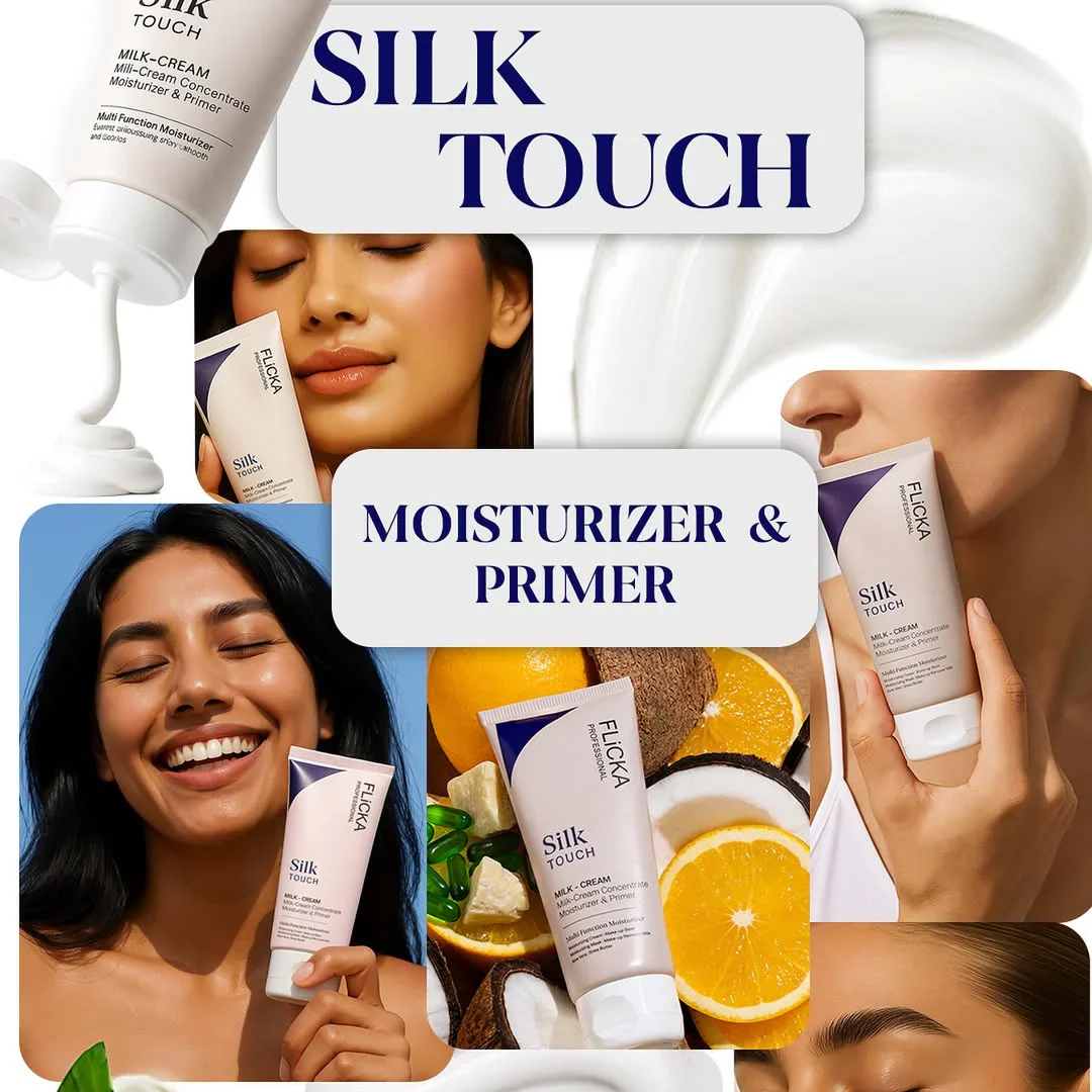 FLICKA Silk Touch & Blend & Shine Face Perfection Duo | Hydrating Primer + SPF Foundation