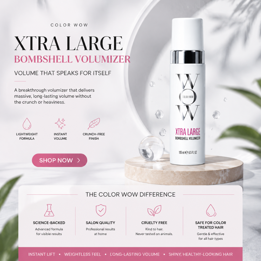 COLOR WOW Xtra Large Bombshell Volumizer – Massive, Long-Lasting Volume – Weightless Feel, No Crunch – Instant Lift from Roots to Ends – Shiny & Smooth – Safe for Color-Treated Hair