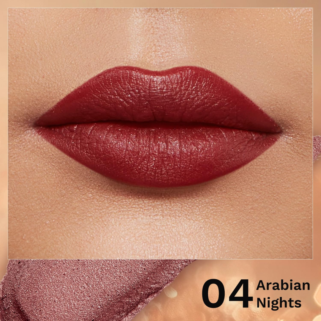 Pilgrim Glitter Lipstick – The Dubai Collection | High-Impact Sparkle, Frosted Shimmer & Non-Drying Luxury Lipstick
