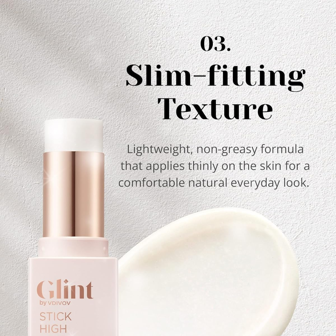 Glint Stick Highlighter | Dewy, Wet-Look Glow Stick | Glitter-Free, Lightweight, Multi-Use