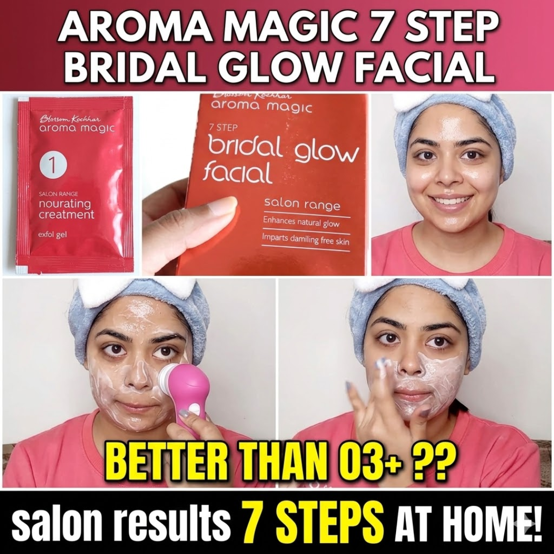 Aroma 7-Steps Magic Bridal Glow Facial Kit | Remove all impurities & blackheads in just single use | Bride like Glow at Home & Natural ingredients best for all Skin types