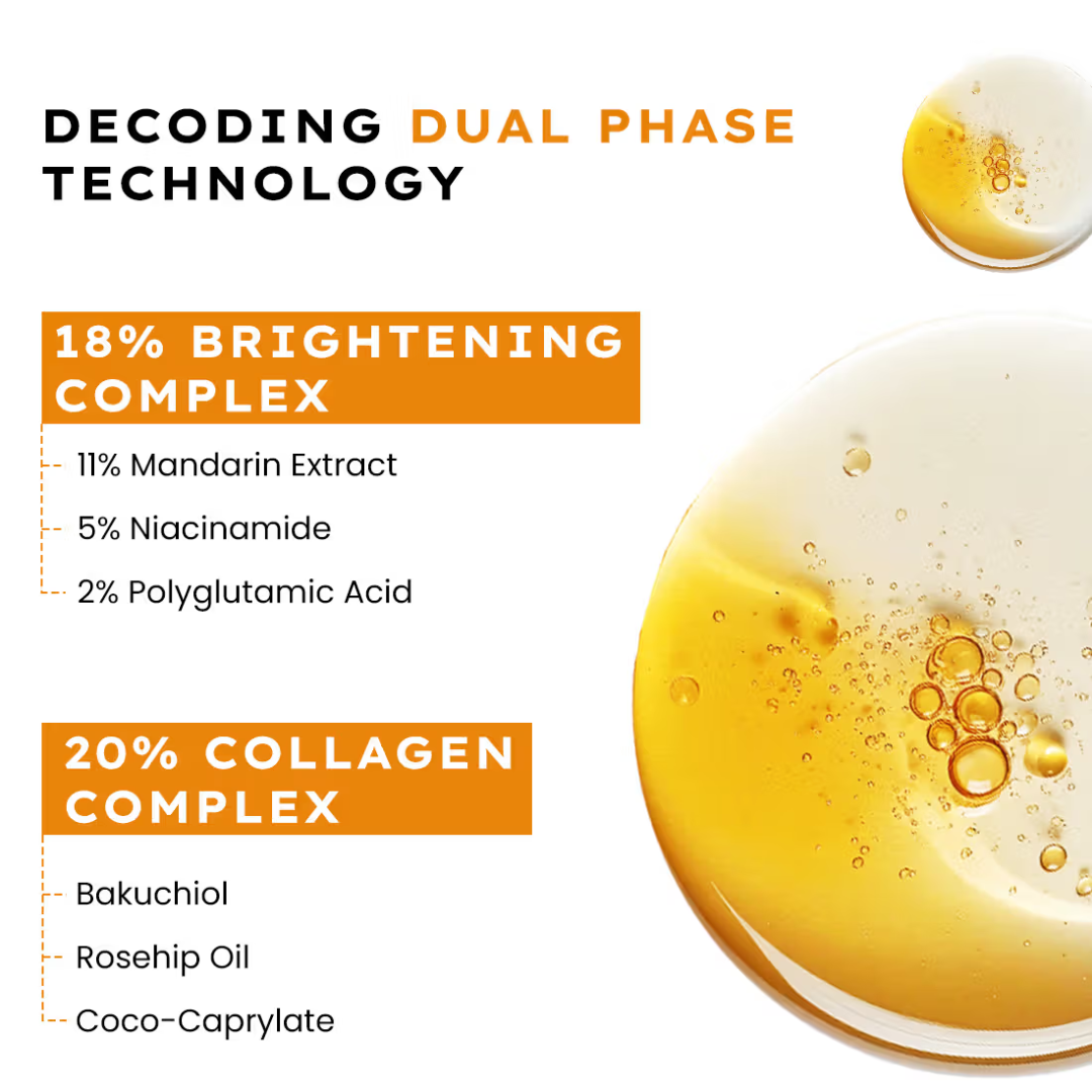 HYPHEN Double Shot Radiance-Lift Serum | Dual Phase Brightening + Collagen Booster | Reduces Fine Lines & Wrinkles