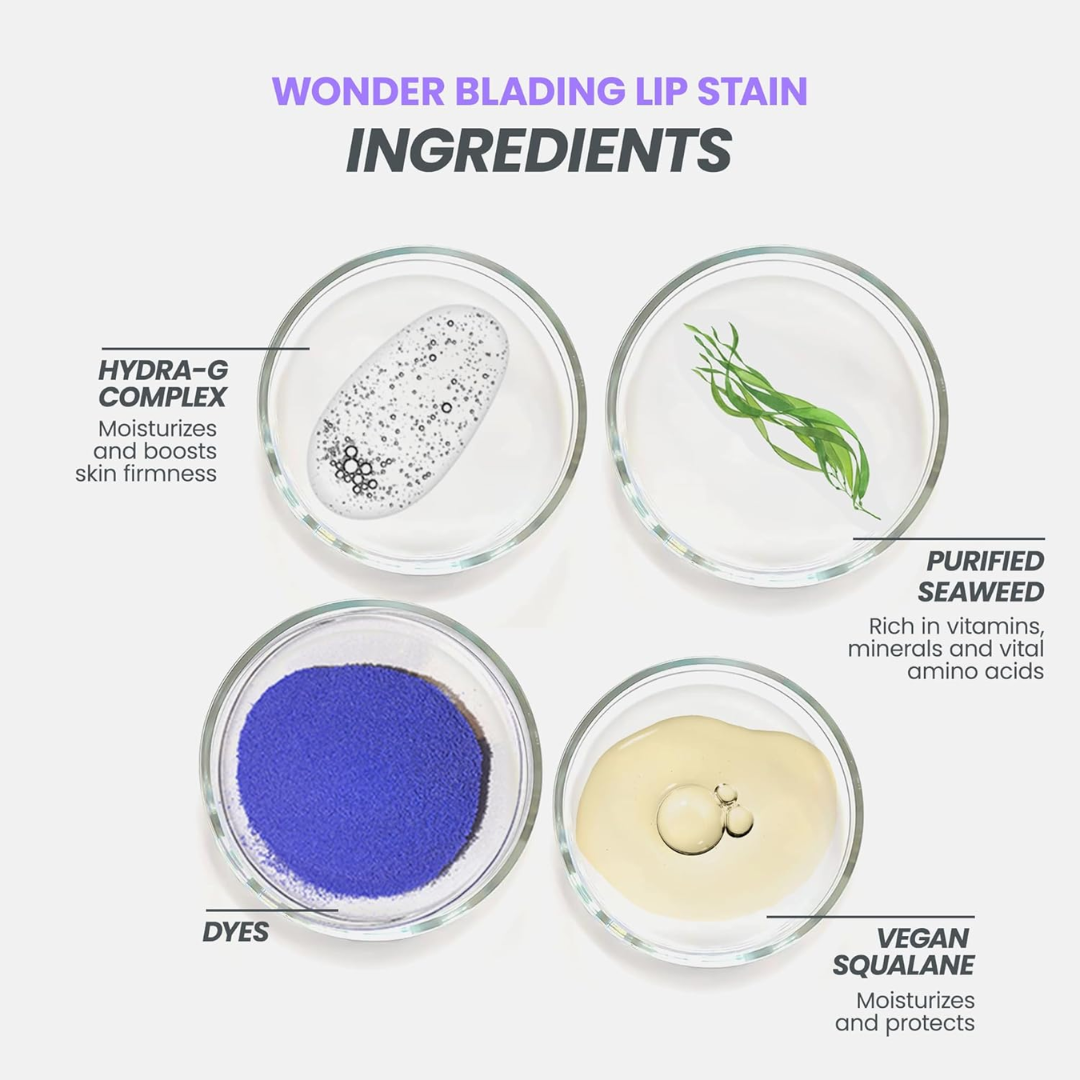 Wonderskin Wonder Blading Lip Stain Kit | 2-Step Transfer-Proof Lip Color | Long-Lasting & Smudge-Resistant