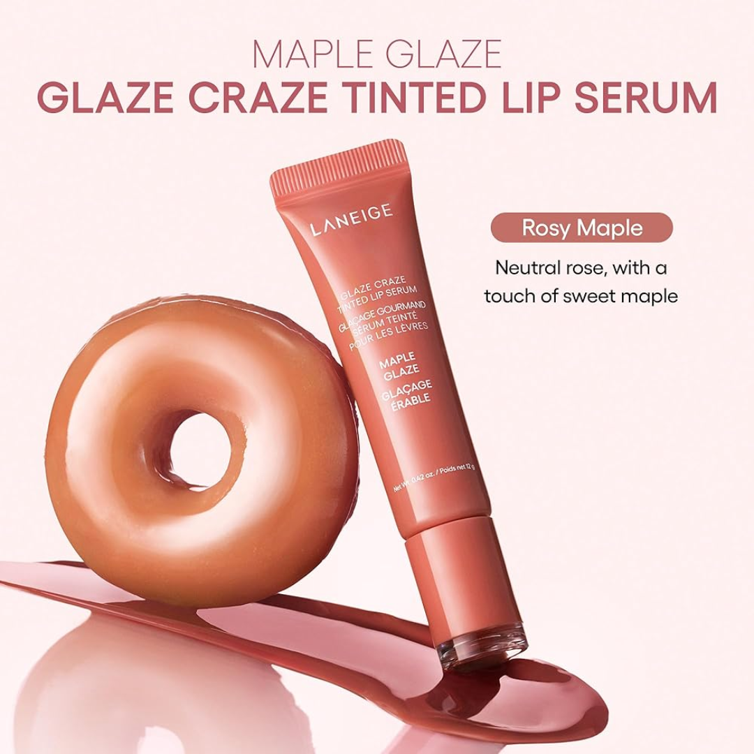 LANEIGE Glaze Craze Tinted Lip Serum – Plump, Hydrate & Shine with 12-Hour Serum-Infused Color