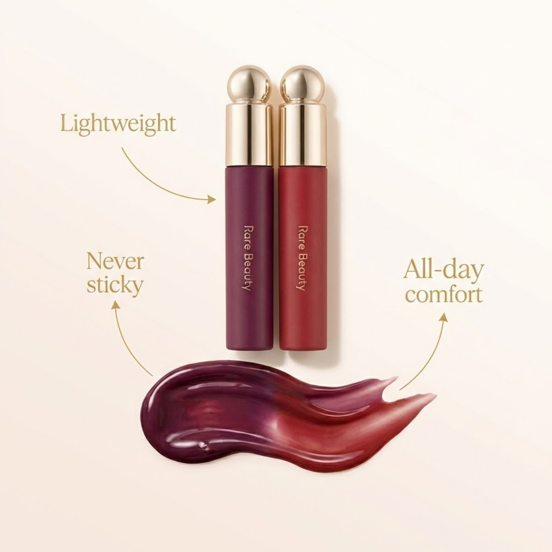Rare Beauty Lip Oil Duo | Gel-to-Oil Formula, Hydrating & Non-Sticky, Vegan & Cruelty-Free (Pack of 2)