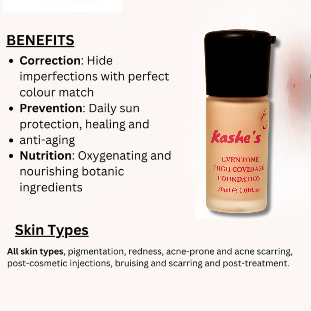 Kashe's Flawless Base Bundle | Foundation + Compact powder + beauty blender | long-lasting, waterproof & flawless makeup base