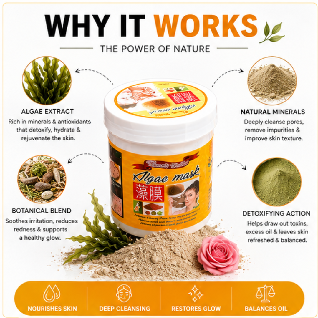 Beauty Wallet Algae Mask – Glass Skin Glow in Minutes | Helps Fade Dark Spots & Pigmentation | Brightens Uneven Skin Tone, Tightens Pores & Deeply Hydrates | Smooth, Soft, Plump & Radiant Skin