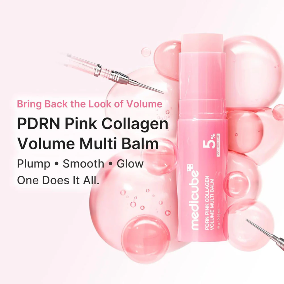 Medicube PDRN Pink Collagen Volume Multi Balm Stick – Plumps Hollow Areas, Improves Firmness & Elasticity – For Under-Eye Hollowness, Cheek Volume Loss, Smile Lines & Fine Lines