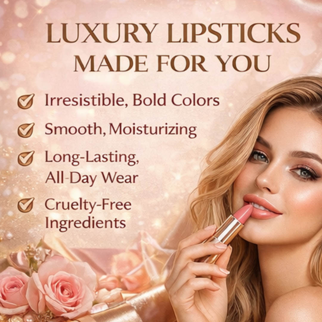 Kashe's Luxury Lipstick Collection | Rich Pigment, Smooth Hydration, Long-Lasting Wear