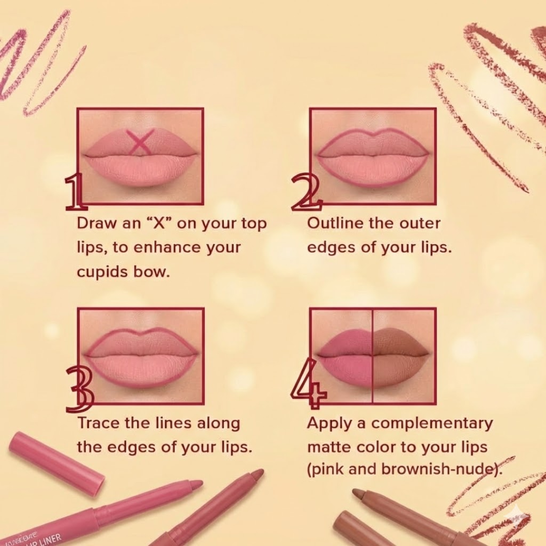 Glaze & Gloss 2-in-1 Lip duo deal | Matte 2-in-1 lip liner + High Shine Gloss | Long-lasting & waterproof