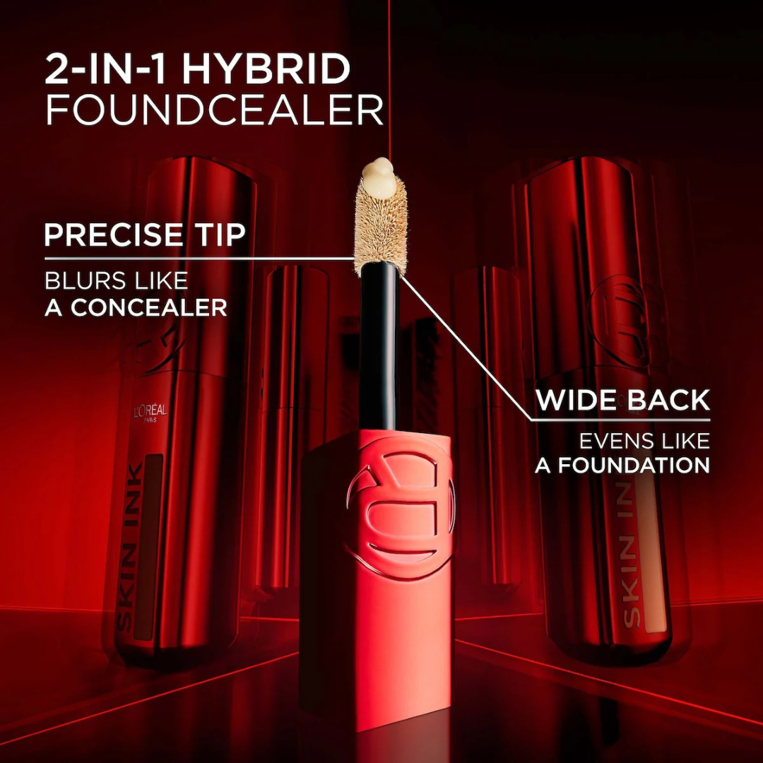 L'Oréal Paris Skin Ink 2-in-1 Foundation + Concealer | 48H Longwear, Matte Smooth Finish | Buildable Coverage, Waterproof & Sweatproof