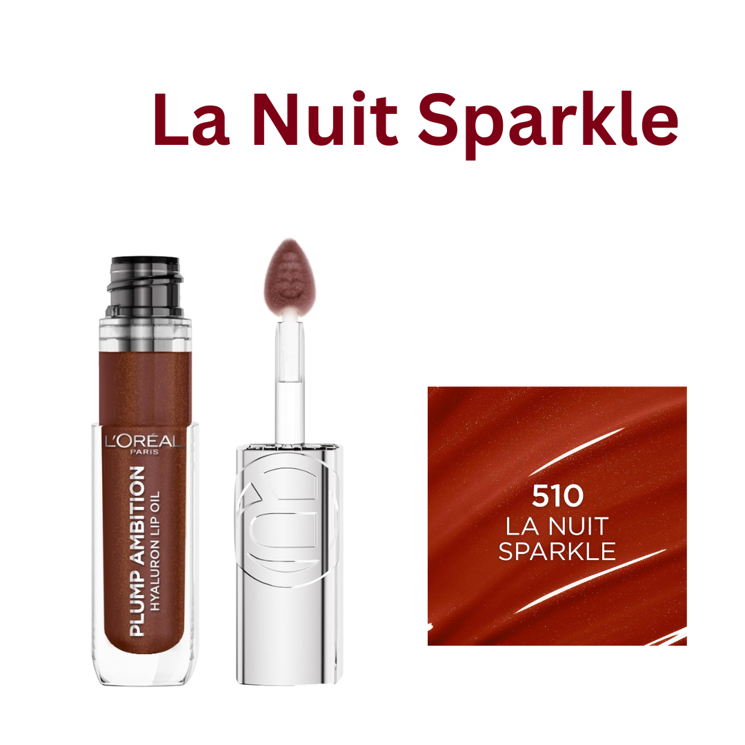 L'Oréal Paris Plump Ambition Hyaluron Lip Oil Trio | Plumping, Hydrating & High-Shine Lip Gloss Set