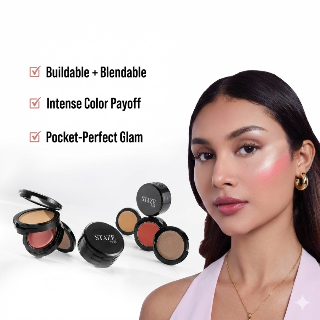 STAZE Glow 3-in-1 Pocket Beauty Kit | Concealer + Blush + Highlighter | Buildable, Blendable, 12-Hour Wear