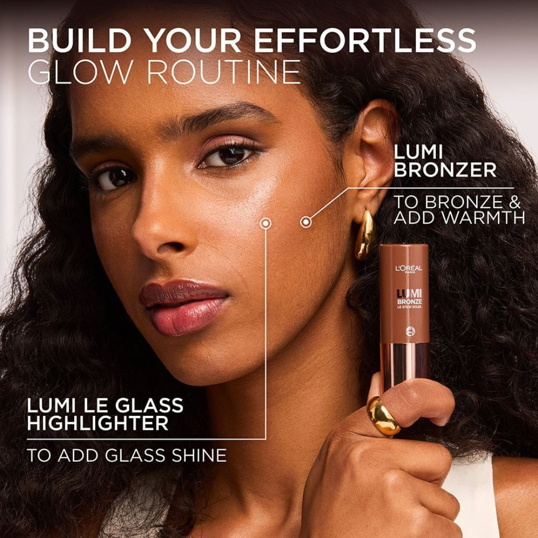 L'Oréal Lumi Bronze Le Stick Soleil Bronzer Stick | Cream-to-Powder Bronzer for Sun-Kissed Glow & Effortless Sculpting