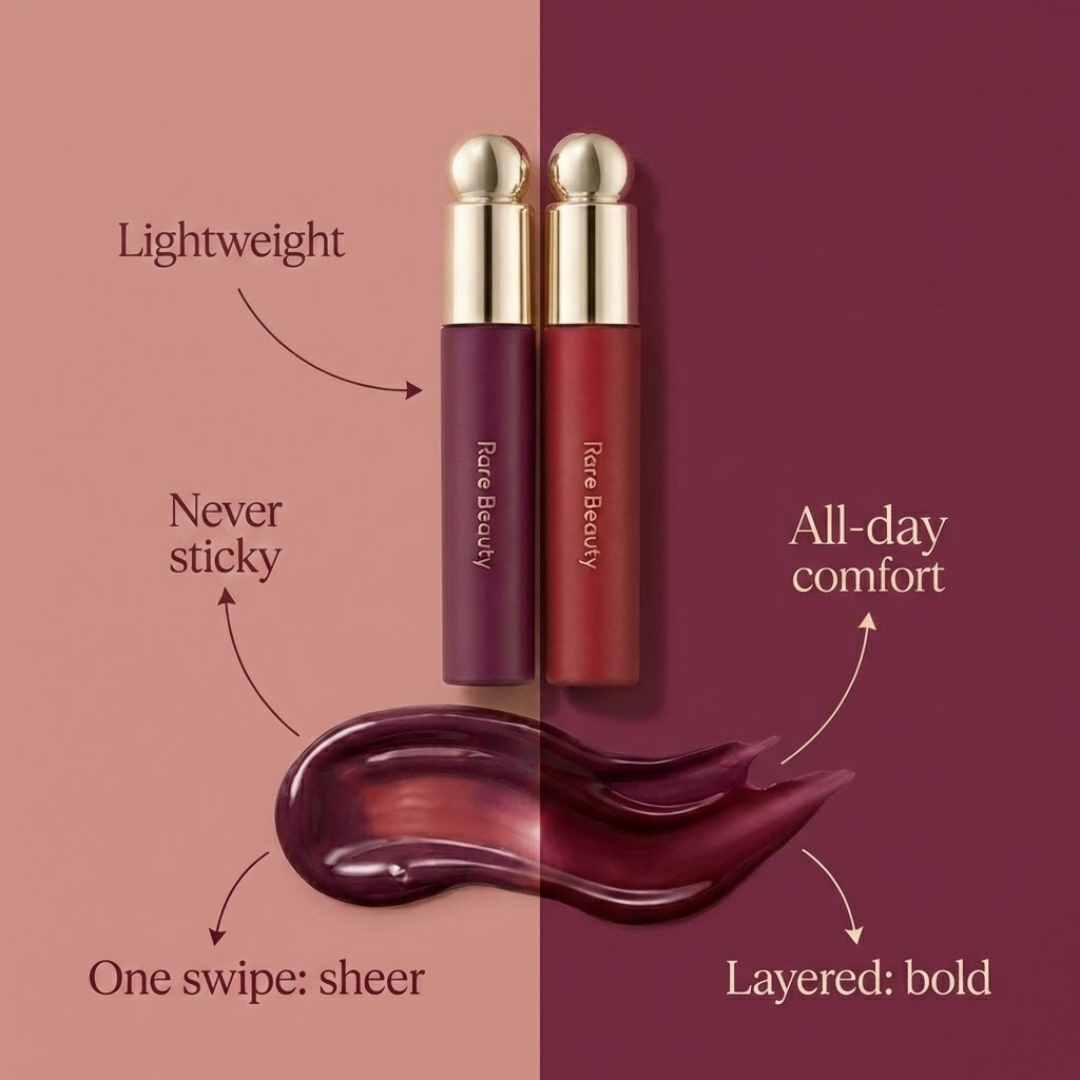 Rare Beauty Lip Oil Duo | Gel-to-Oil Formula, Hydrating & Non-Sticky, Vegan & Cruelty-Free (Pack of 2)