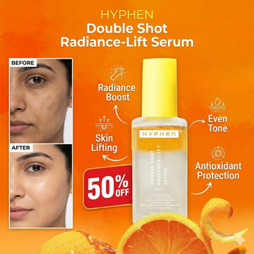 HYPHEN Double Shot Radiance-Lift Serum | Dual Phase Brightening + Collagen Booster | Reduces Fine Lines & Wrinkles